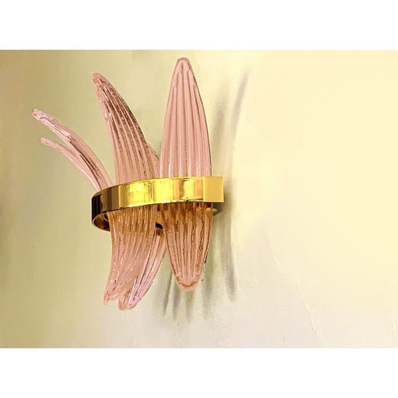 Image 1 of Contemporary Palmetta Wall Light Sconce With Murano Glass