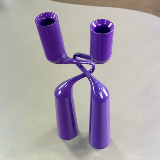 Image 1 of Menu candlestick in purple by Mikaela Dörfel