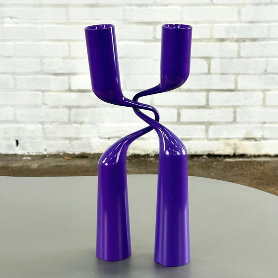 Image 1 of Menu candlestick in purple by Mikaela Dörfel