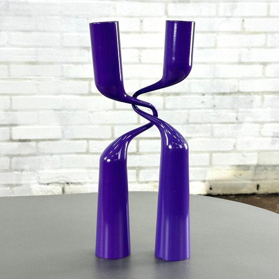 Image 1 of Menu candlestick in purple by Mikaela Dörfel