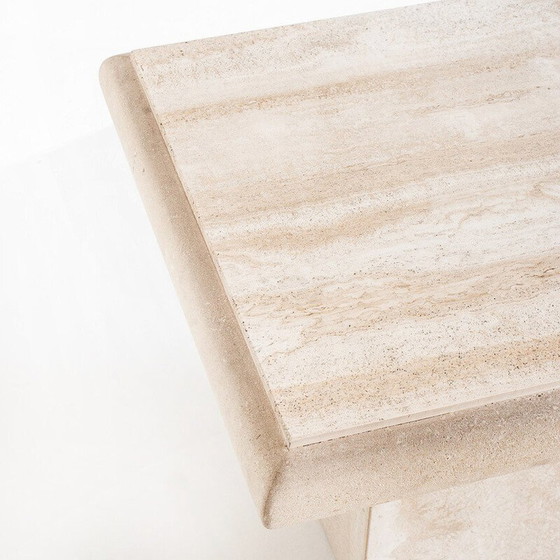 Image 1 of Vintage low / side table. Travertine marble. Italy, 80s