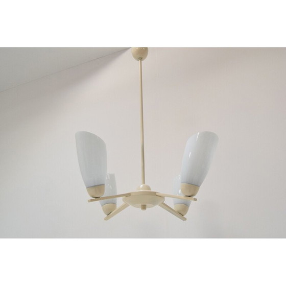 Image 1 of Lampadario vintage in vetro e metallo di Lidokov, Cecoslovacchia, 1970