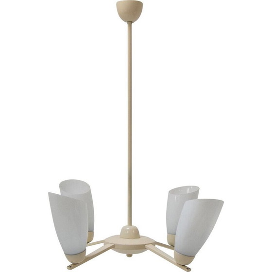 Image 1 of Lampadario vintage in vetro e metallo di Lidokov, Cecoslovacchia, 1970