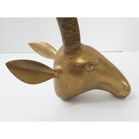 Image 1 of Tavolino da caffè vintage in ottone dorato a forma di testa di ariete