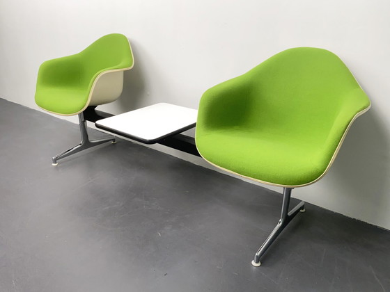 Image 1 of Herman Miller Airport Tandem 2 Seater Bench With Table