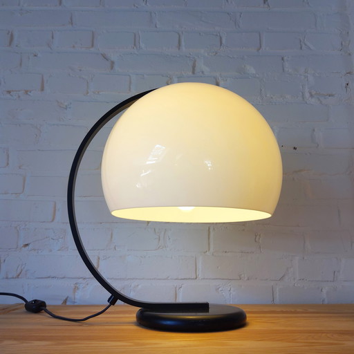 Black and white '70s plexiglass mushroom table lamp