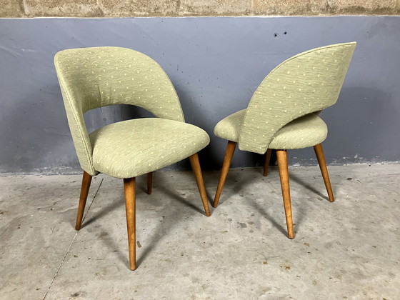 Image 1 of 2x Midcentury upholstered bucket seat