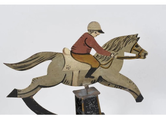 Image 1 of Antique toy: A mobile riding set made of painted iron