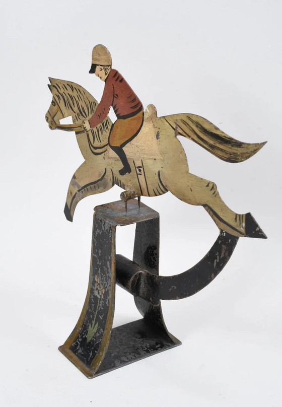 Image 1 of Antique toy: A mobile riding set made of painted iron