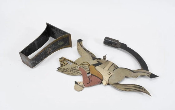 Image 1 of Antique toy: A mobile riding set made of painted iron