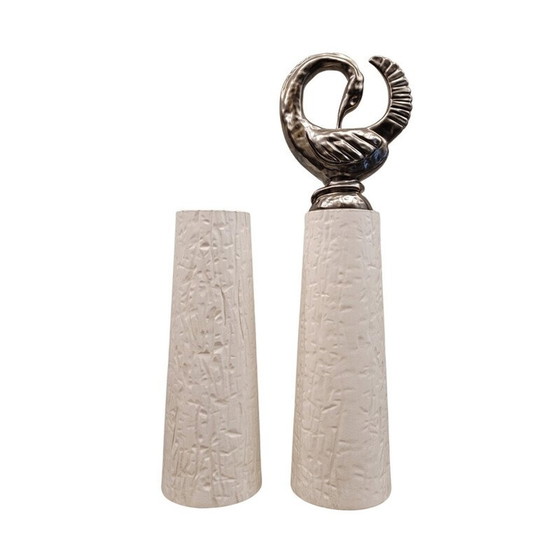 Image 1 of Coppia di vasi Canard vintage in ceramica smaltata per Roche Bobois, Francia