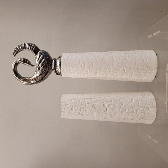 Image 1 of Coppia di vasi Canard vintage in ceramica smaltata per Roche Bobois, Francia