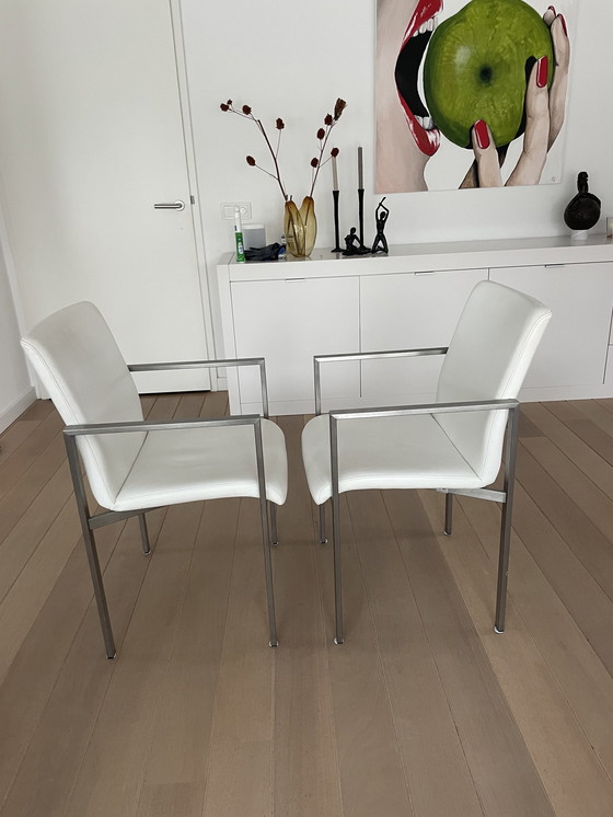 Image 1 of Modern Dining Chairs White Leather