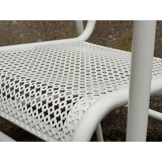 Image 1 of Set of 4 vintage white garden armchairs, 1950