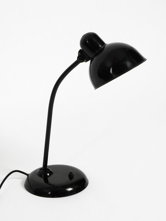 Image 1 of Original 1940s black Kaiser Idell metal table lamp model 6551 