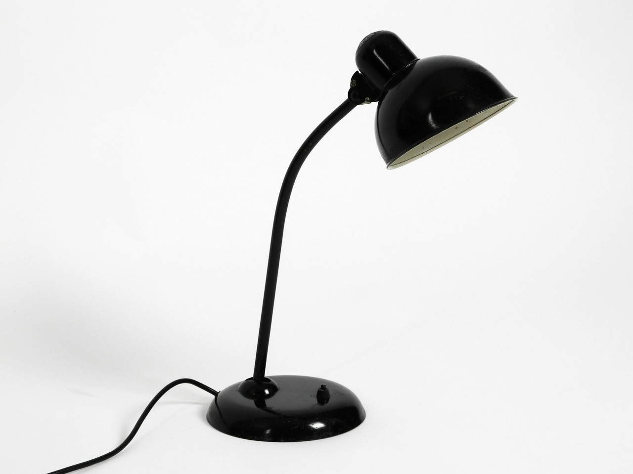 Original 1940s black Kaiser Idell metal table lamp model 6551
