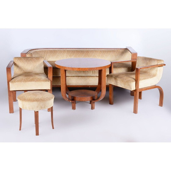 Image 1 of Vintage Art Deco rosewood seating set, France 1920