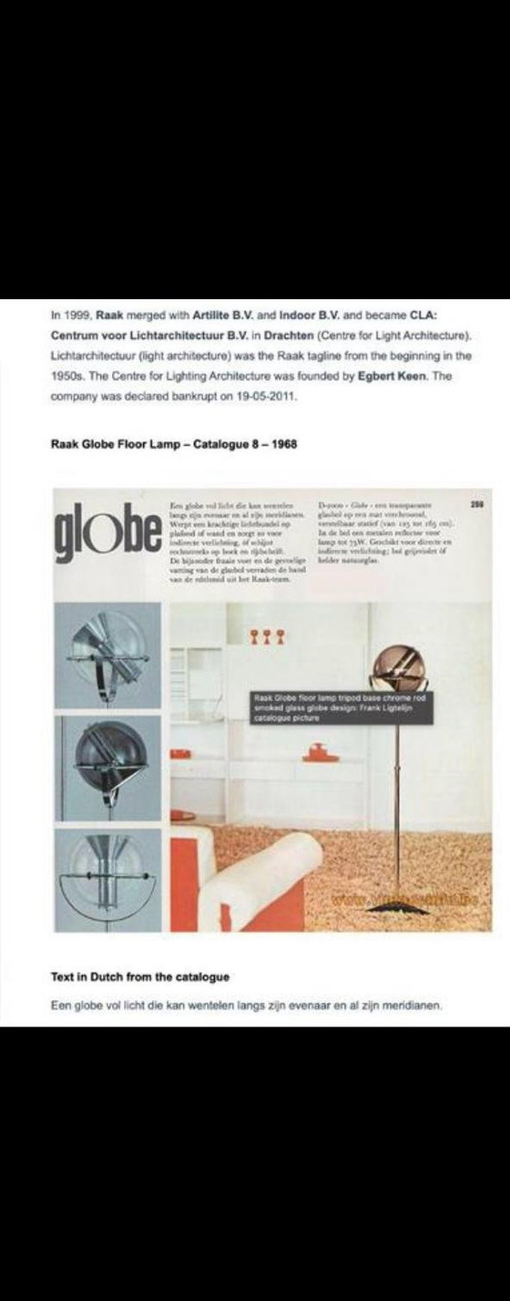 Image 1 of Raak Globe Floor Lamp By Frank Ligtelijn