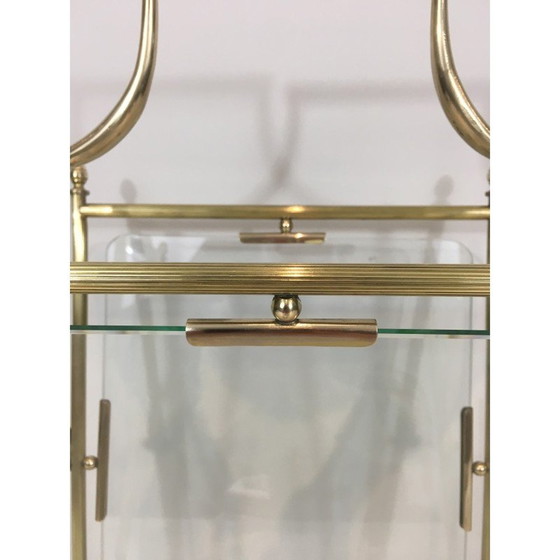 Image 1 of Vintage magazine rack in brass and clear glass by Maison Jansen, 1940