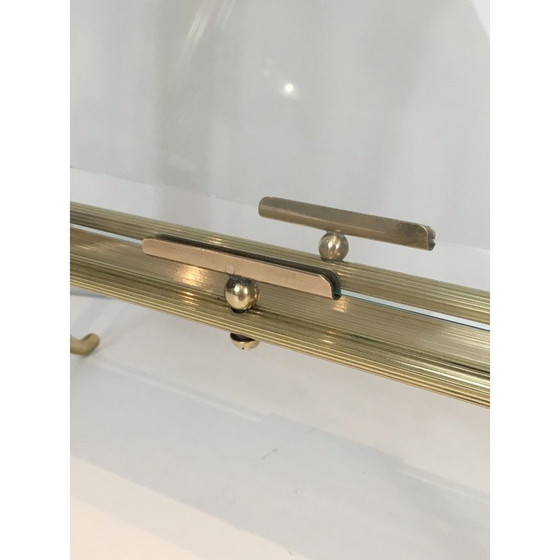 Image 1 of Vintage magazine rack in brass and clear glass by Maison Jansen, 1940