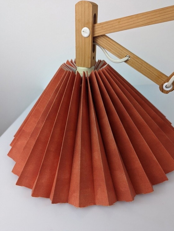 Image 1 of Danish Wooden Scissor Lamp, 1960S