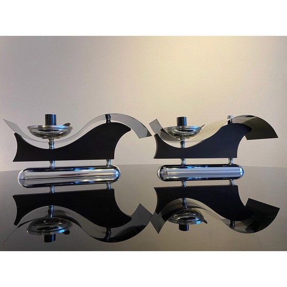 Image 1 of Lampada da parete vintage in metallo e vetro soffiato, Italia 1970