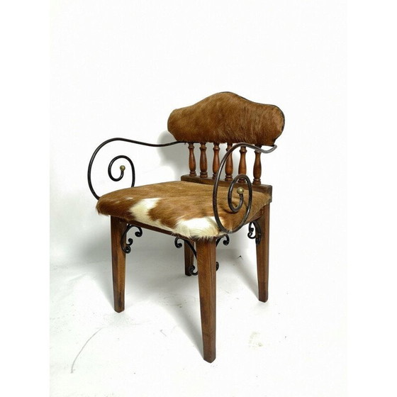 Image 1 of Poltrona vintage in pelle di vacchetta anni '70