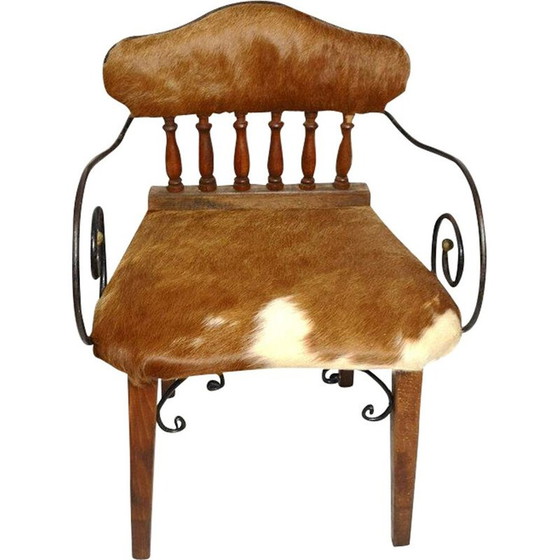 Image 1 of Poltrona vintage in pelle di vacchetta anni '70