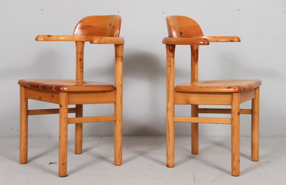 Image 1 of 4 chairs / dining chairs in the style of Rainer Daumiller, pine, 1970s