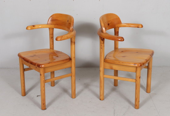 Image 1 of 4 chairs / dining chairs in the style of Rainer Daumiller, pine, 1970s