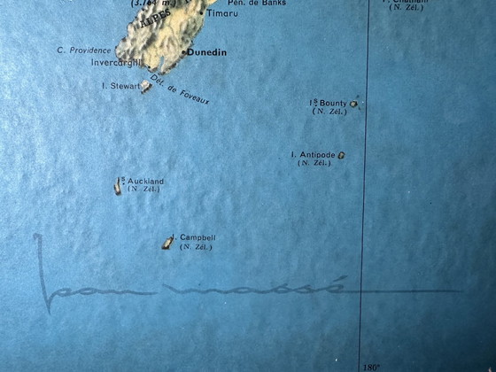 Image 1 of Mappa vintage XXL delle vie aeree Air France - anni '70