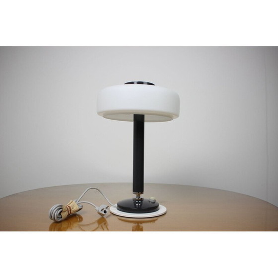 Image 1 of Vintage black and white table lamp by Napako, Czechoslovakia 1960