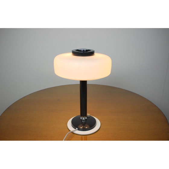 Image 1 of Vintage black and white table lamp by Napako, Czechoslovakia 1960