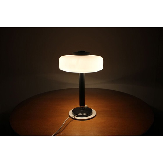 Image 1 of Vintage black and white table lamp by Napako, Czechoslovakia 1960