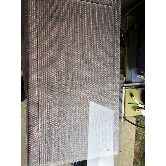 Image 1 of Tavolino da caffè vintage in metallo e vetro, 1950