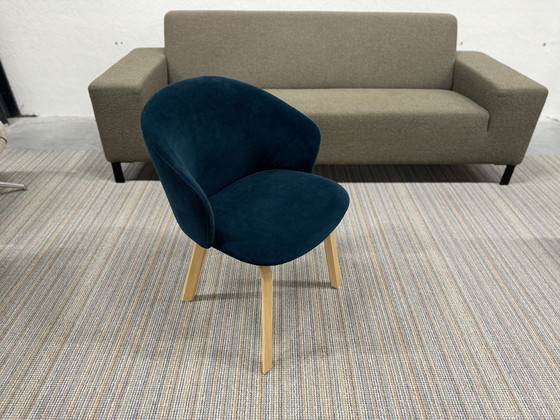 Image 1 of 4 Arco Close 2B Dining Chair Blue Fabric