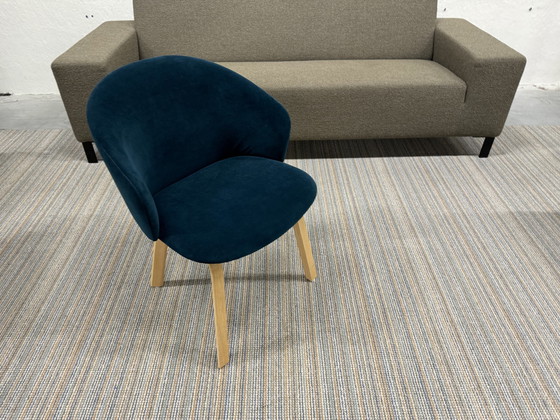 Image 1 of 4 Arco Close 2B Dining Chair Blue Fabric