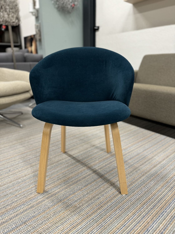 Image 1 of 4 Arco Close 2B Dining Chair Blue Fabric