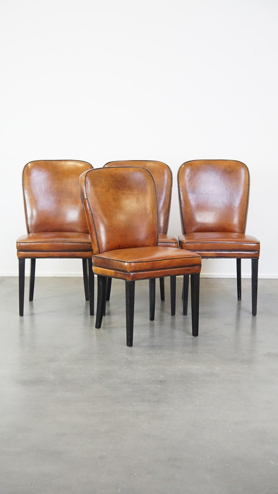 Image 1 of 4 X Sheep Leather Dining Chair