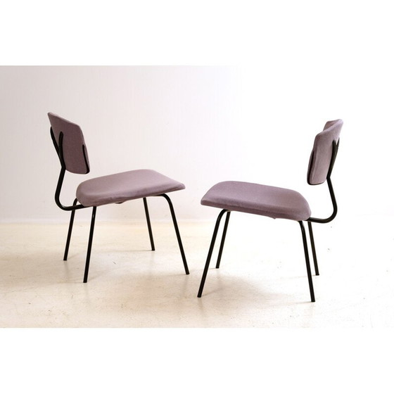 Image 1 of Pair of vintage Sunday C. Sclafert purple chairs, 1950