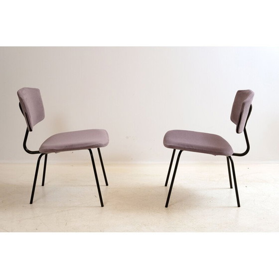 Image 1 of Pair of vintage Sunday C. Sclafert purple chairs, 1950