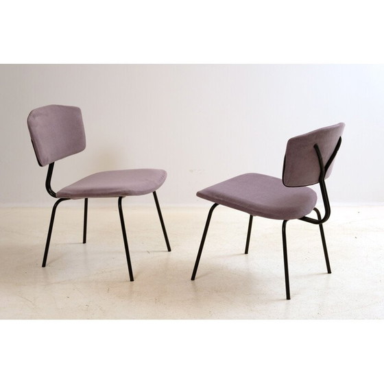 Image 1 of Pair of vintage Sunday C. Sclafert purple chairs, 1950