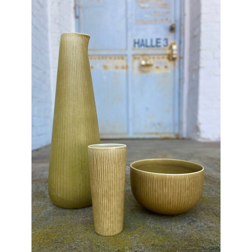 Set of 3 vintage vases by Gunnar Nylund, Sweden 1950s