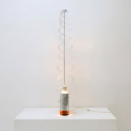 Rara escultura cinética de luz en espiral de Werner Epstein, 1972