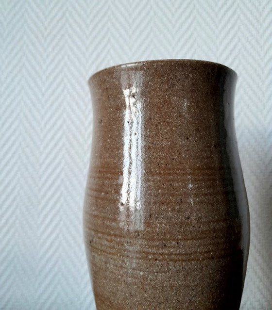 Image 1 of Vintage diabolo vase in glazed stoneware signed