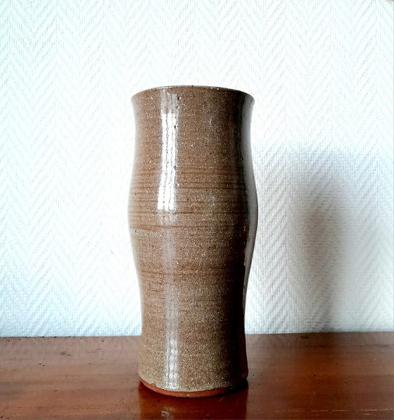 Image 1 of Vintage diabolo vase in glazed stoneware signed