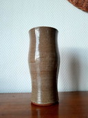 Vintage diabolo vase in glazed stoneware signed