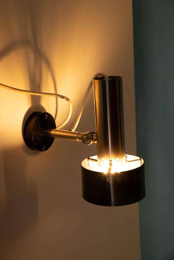 Image 1 of Spot mural design vintage 1960 acier inoxydable/noir Nordisk Solar