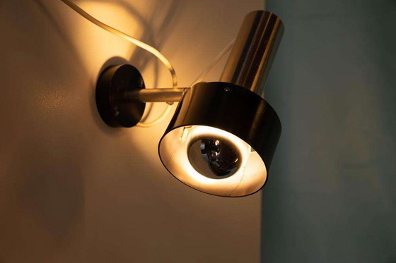 Image 1 of Spot mural design vintage 1960 acier inoxydable/noir Nordisk Solar