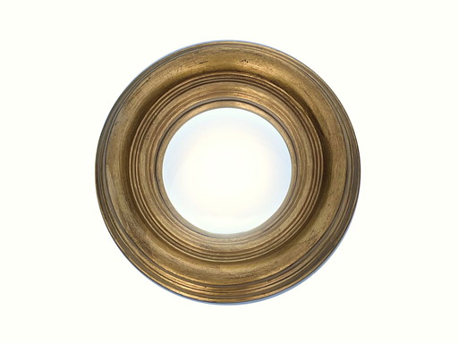 Round mirror bulb glass in gold